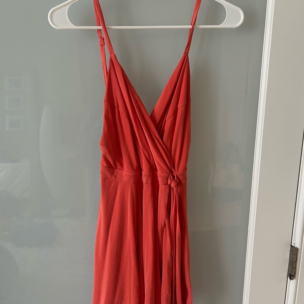 Coral Sleeveless Wrap Dress from urban outfitters
